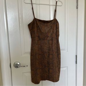 Bloomingdales Aqua Snakeskin print dress size large